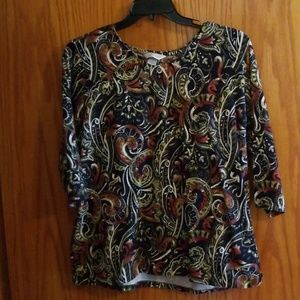 Printed tunic with 3/4 sleeves